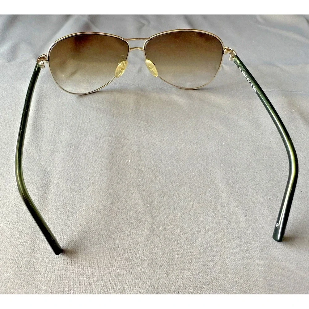 FENDI FS 5194 Aviator Sunglasses Light Gold Green Designer Metal Double‎ Bridge